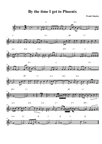 Frank Sinatra By The Time Get To Phoenix score for Clarinet (Bb)