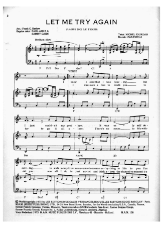 Frank Sinatra  score for Piano