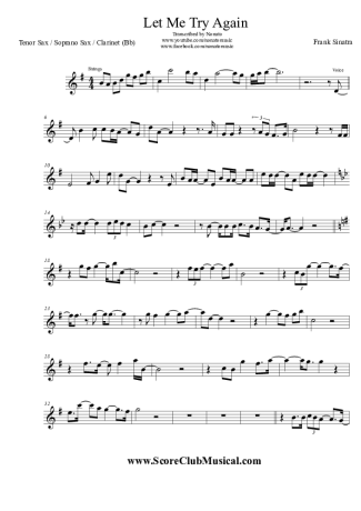 Frank Sinatra Let Me Try Again score for Tenor Saxophone Soprano (Bb)