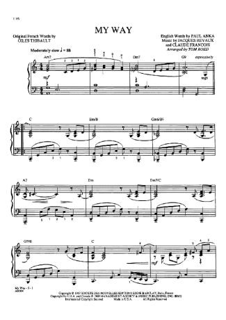 Frank Sinatra  score for Piano