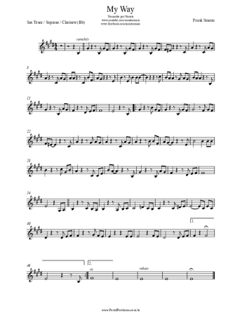 Frank Sinatra  score for Tenor Saxophone Soprano (Bb)