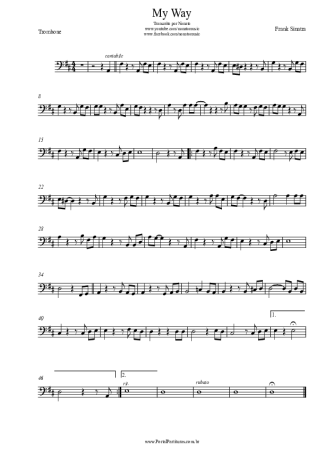 Frank Sinatra My Way score for Trombone