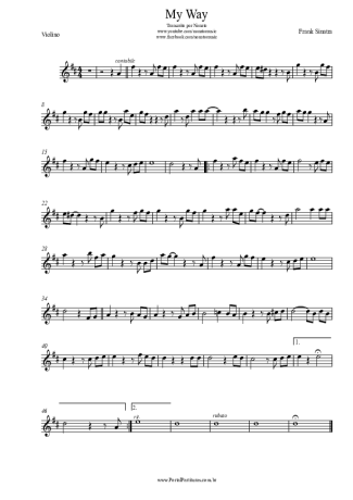 Frank Sinatra My Way score for Violin