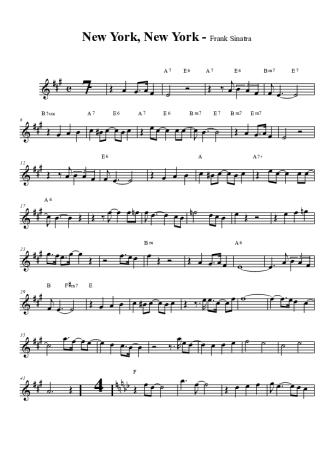 Frank Sinatra New York, New York score for Clarinet (Bb)