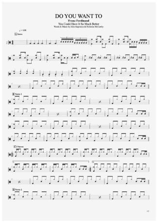 Franz Ferdinand  score for Drums