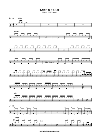 Franz Ferdinand  score for Drums