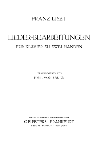 Franz Liszt 12 Lieder Von Franz Schubert S.558 score for Piano