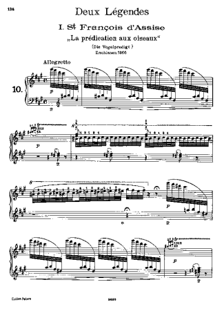 Franz Liszt 2 Légendes S.175 score for Piano