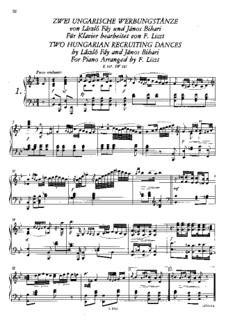 Franz Liszt 2 Ungarische Werbungstänze S.241 score for Piano