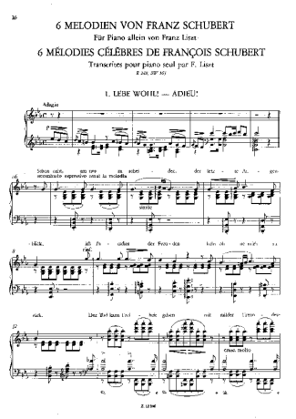 Franz Liszt  score for Piano