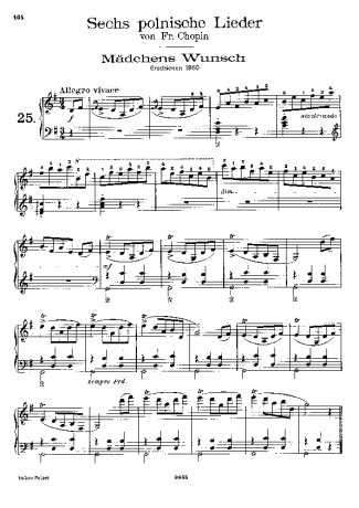 Franz Liszt 6 Polish Songs S.480 score for Piano