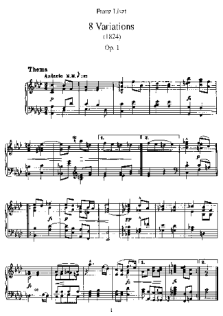 Franz Liszt  score for Piano