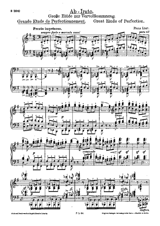 Franz Liszt  score for Piano