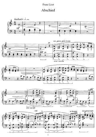 Franz Liszt  score for Piano