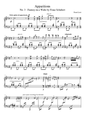 Franz Liszt Apparitions score for Piano