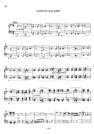 Franz Liszt Csárdás Macabre S.224 score for Piano