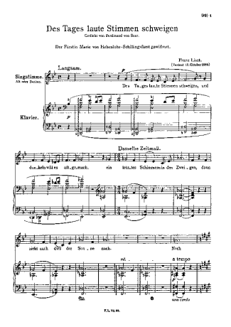 Franz Liszt  score for Piano