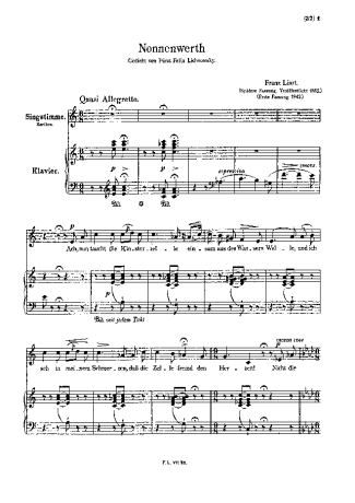 Franz Liszt  score for Piano