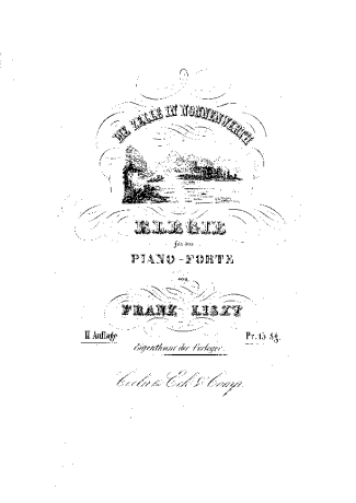 Franz Liszt Die Zelle score for Piano