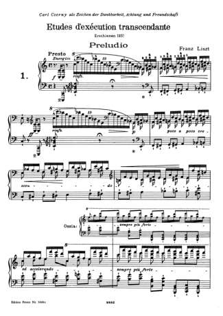 Franz Liszt  score for Piano