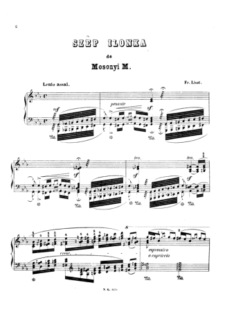 Franz Liszt Fantaisie Sur L´opéra Hongroise Szép Ilonka S.417 score for Piano