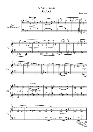 Franz Liszt  score for Piano