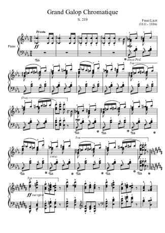 Franz Liszt Grand Galop Chromatique score for Piano