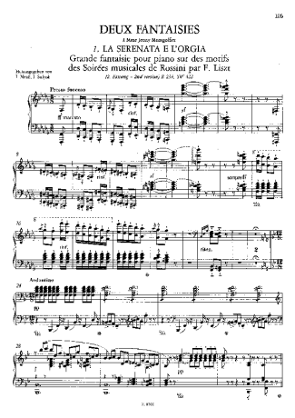 Franz Liszt  score for Piano