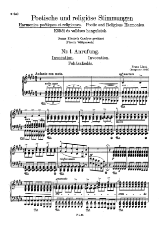 Franz Liszt  score for Piano