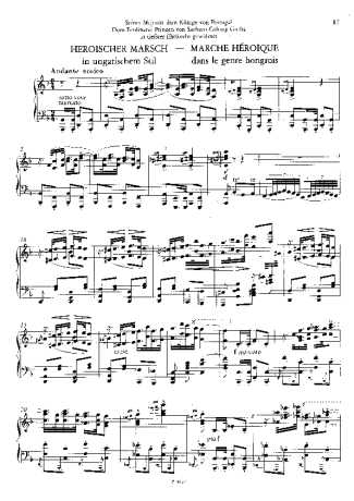 Franz Liszt Heroischer Marsch In Ungarischem Stil S.231 score for Piano