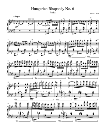 Franz Liszt  score for Piano