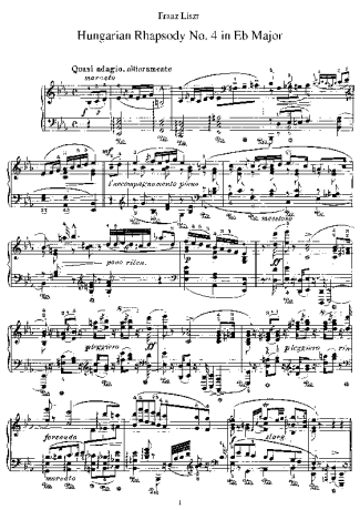 Franz Liszt  score for Piano