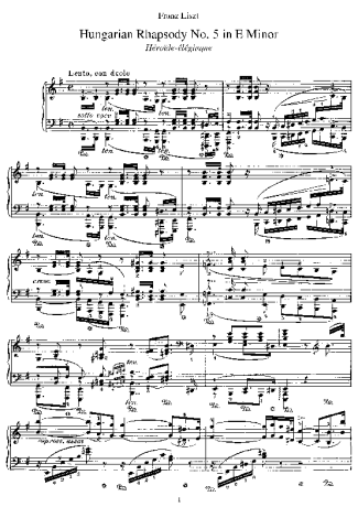 Franz Liszt  score for Piano