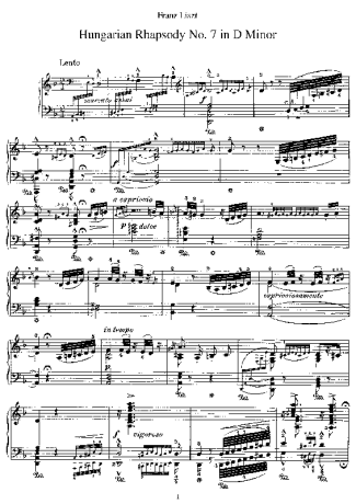 Franz Liszt  score for Piano