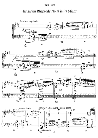 Franz Liszt Hungarian Rhapsody No.08 score for Piano