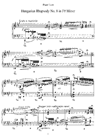 Franz Liszt  score for Piano