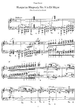 Franz Liszt  score for Piano