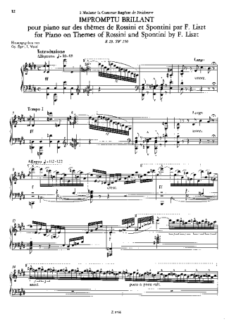 Franz Liszt  score for Piano