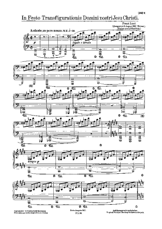 Franz Liszt  score for Piano