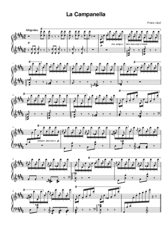 Franz Liszt La Campanella score for Piano