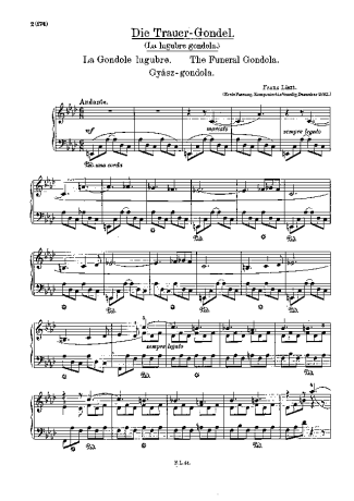 Franz Liszt  score for Piano