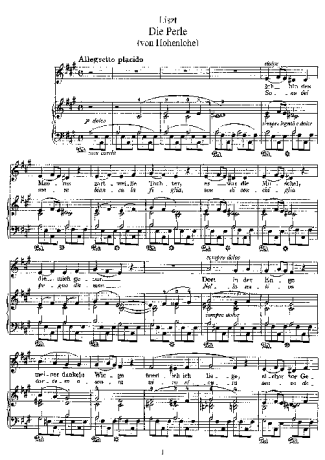 Franz Liszt La Perla S.326 score for Piano