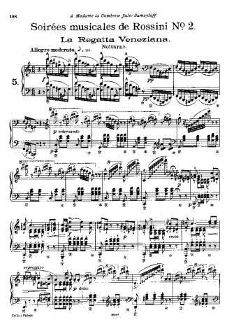 Franz Liszt La Regatta Veneziana score for Piano