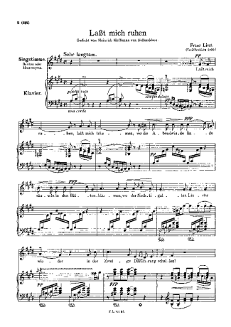 Franz Liszt Lasst Mich Ruhen S.317 score for Piano