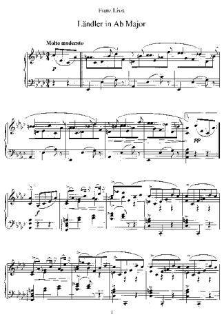 Franz Liszt  score for Piano