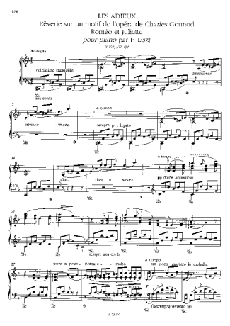 Franz Liszt  score for Piano