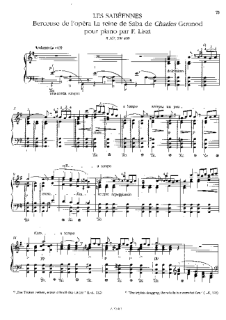 Franz Liszt Les Sabéennes S.408 score for Piano