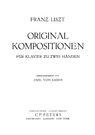 Franz Liszt  score for Piano