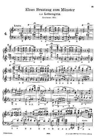 Franz Liszt Lohengrin S.445 score for Piano