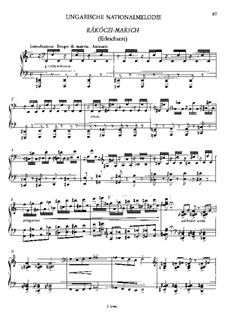 Franz Liszt  score for Piano